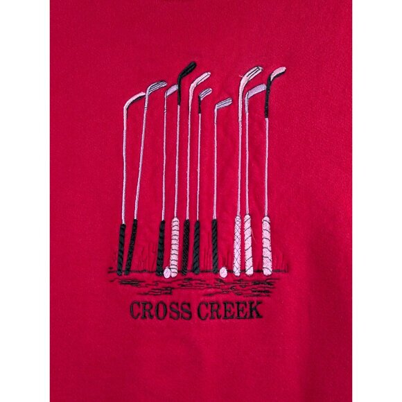 Vintage Cross Creek Made In USA Red Golf Club Crewneck Sweatshirt Mens X-Large - Picture 8 of 11